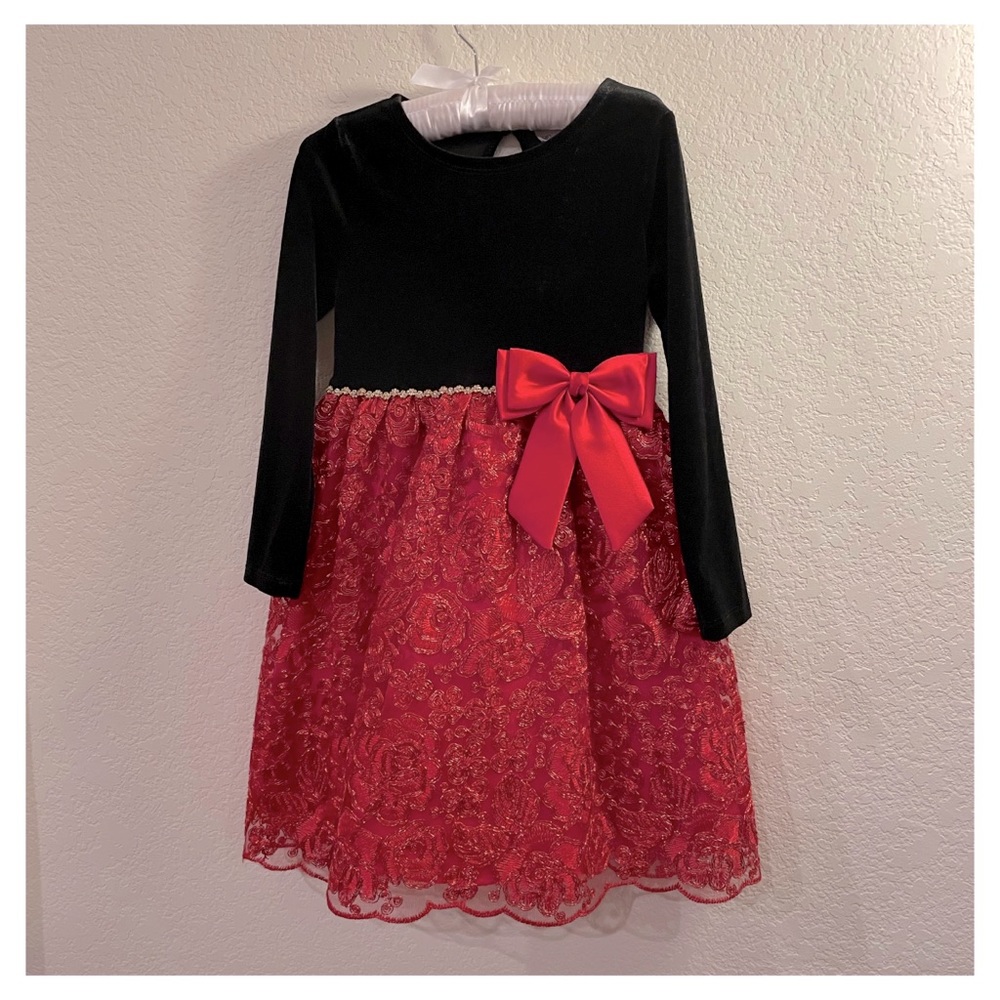 Rare Editions Black and Red Kids Dress